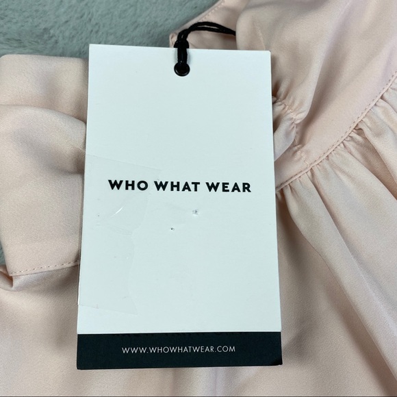 Who What Wear Mock Neck Sleeveless Top blouse peach blush large NWT - Picture 4 of 6